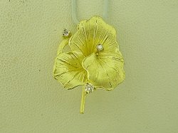 Photo1: K18YG DIA PENDANT