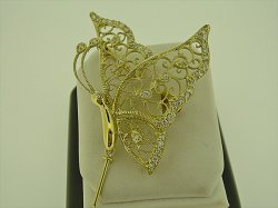 Photo1: K18YG DIA BROOCH