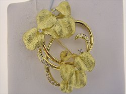 Photo1: K18YG DIA BROOCH