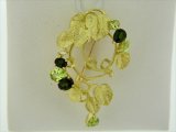 K18YG GREEN TOURMARINE/PERIDOT/DIA BROOCH