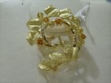 K18YG YELLOR BERYL/CT/BROOCH