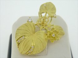 Photo1: K18YG DIA BROOCH