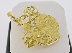 Photo1: K18YG DIA BROOCH