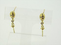 Photo1: K18YG DIA EARRING