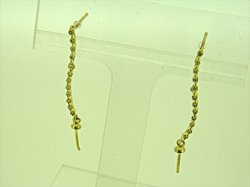 Photo1: K18YG DIA EARRING