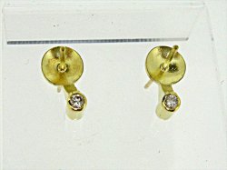 Photo1: K18YG DIA EARRING