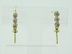 Photo1: K18YG DIA EARRING