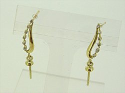 Photo1: K18YG DIA EARRING