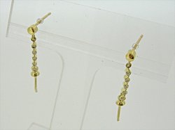 Photo1: K18YG DIA EARRING