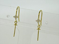 Photo1: K18YG DIA EARRING