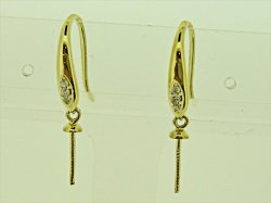 Photo1: K18YG DIA EARRING