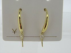 Photo1: K18YG DIA EARRING