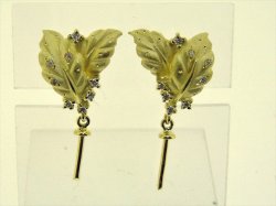 Photo1: K18YG DIA EARRING