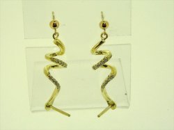 Photo1: K18YG DIA EARRING