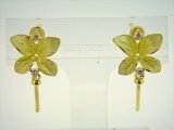 K18YG DIA EARRING (NEW LEAF)