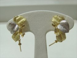 Photo1: K18YG ＰＴ900/DIA EARRING