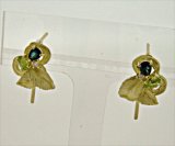 K18YG GREEN TOURMARINE/PERIDOT/DIA EARRING