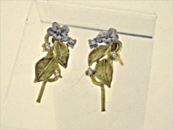 Photo2: K18YG PT900/DIA EARRING