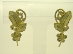 Photo1: K18YG DIA EARRING