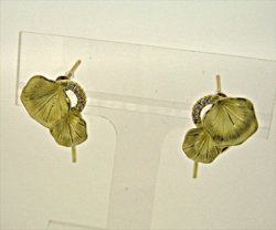 Photo1: K18YG DIA EARRING