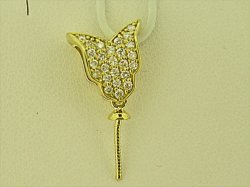Photo1: K18YG DIA PENDANT