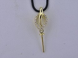 Photo1: K18YG DIA PENDANT