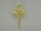 K18YG DIA PENDANT (NEW LEAF)