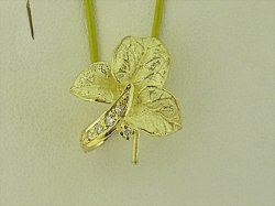 Photo1: K18YG DIA PENDANT