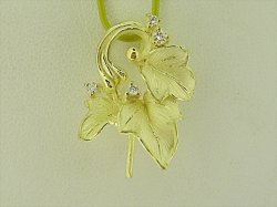 Photo1: K18YG DIA PENDANT