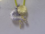 K18YG/PT900　DIA PENDANT