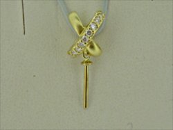 Photo1: K18YG DIA PENDANT