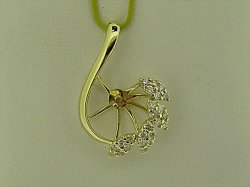 Photo1: K18YG DIA PENDANT