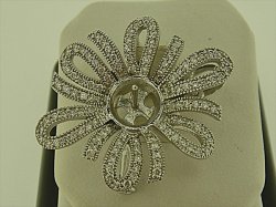 Photo1: K18WG DIA BROOCH