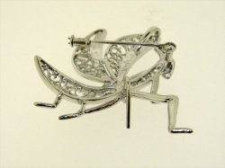 Photo2: K18WG DIA BROOCH