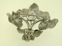 Photo2: K18WG DIA BROOCH