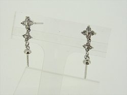 Photo1: K18WG　DIA  EARRING