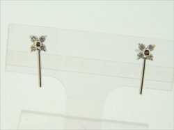 Photo1: K18WG　DIA  EARRING