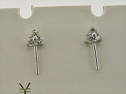 Photo1: K18WG　DIA  EARRING