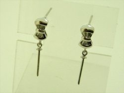 Photo1: K18WG　DIA  EARRING