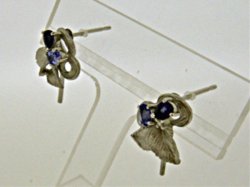 Photo2: K18WG ZOISITE/IORITE/DIA EARRING