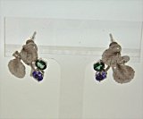 K18WG GREENT OURMARINE/ZOISITE/DIA EARRING