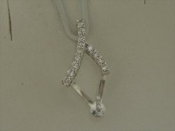 Photo1: K18WG DIA PENDANT