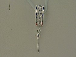 Photo1: K18WG DIA PENDANT