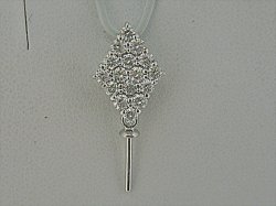 Photo1: K18WG DIA PENDANT