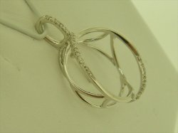 Photo1: K18WG DIA PENDANT