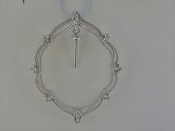 Photo1: K18WG DIA PENDANT