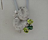 K18WG GREEN TOURMARINE/PERIDOT/DIA PENDANT