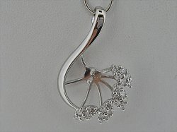 Photo1: K18WG DIA PENDANT