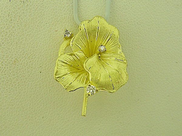 Photo1: K18YG DIA PENDANT