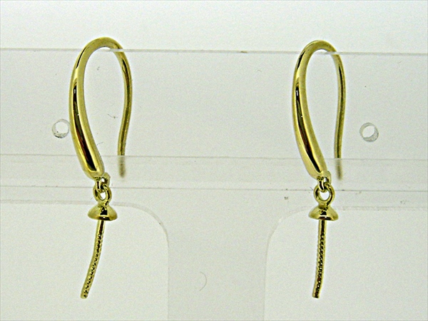 Photo1: K18YG DIA EARRING
